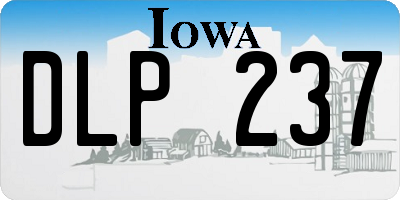 IA license plate DLP237