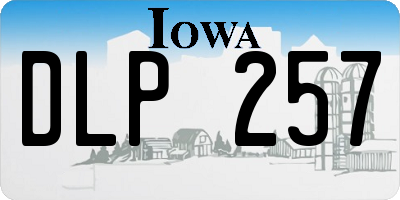 IA license plate DLP257