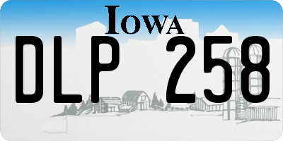 IA license plate DLP258