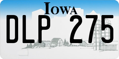 IA license plate DLP275