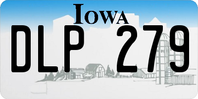 IA license plate DLP279