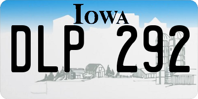IA license plate DLP292