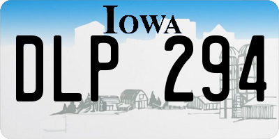 IA license plate DLP294