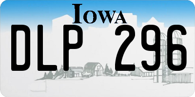 IA license plate DLP296