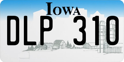 IA license plate DLP310
