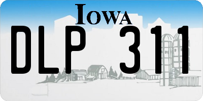IA license plate DLP311