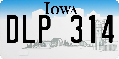 IA license plate DLP314