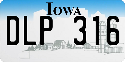 IA license plate DLP316