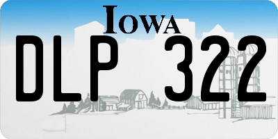 IA license plate DLP322