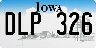 IA license plate DLP326
