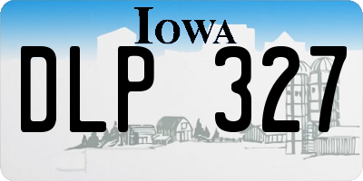 IA license plate DLP327