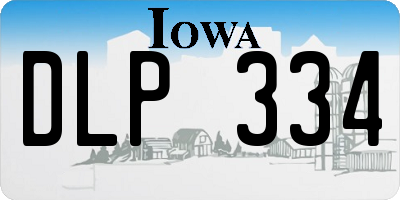 IA license plate DLP334