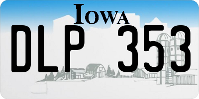 IA license plate DLP353
