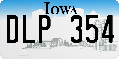 IA license plate DLP354