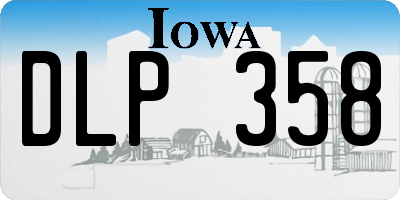 IA license plate DLP358