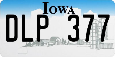 IA license plate DLP377