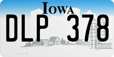 IA license plate DLP378