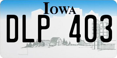 IA license plate DLP403