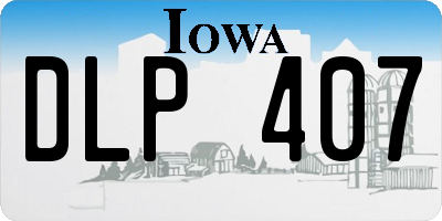 IA license plate DLP407