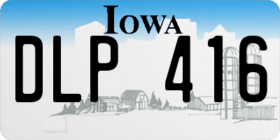 IA license plate DLP416