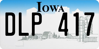IA license plate DLP417