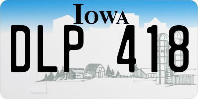 IA license plate DLP418