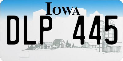 IA license plate DLP445