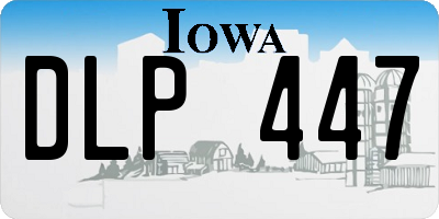 IA license plate DLP447
