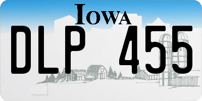 IA license plate DLP455