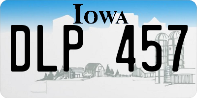 IA license plate DLP457