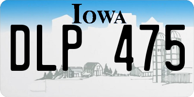 IA license plate DLP475