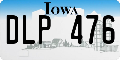 IA license plate DLP476