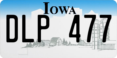 IA license plate DLP477
