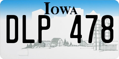 IA license plate DLP478