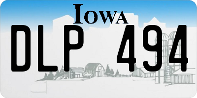 IA license plate DLP494