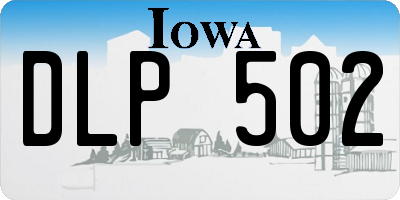 IA license plate DLP502