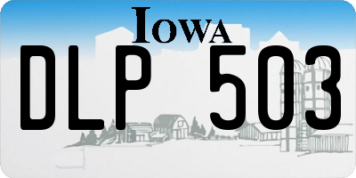 IA license plate DLP503