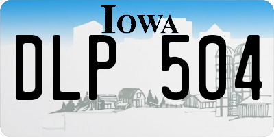 IA license plate DLP504