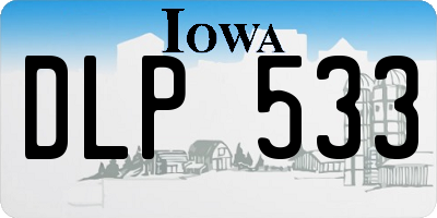 IA license plate DLP533
