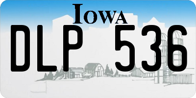 IA license plate DLP536