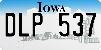 IA license plate DLP537