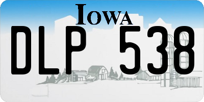 IA license plate DLP538