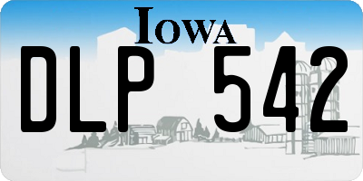 IA license plate DLP542