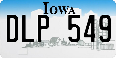 IA license plate DLP549