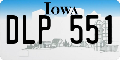 IA license plate DLP551
