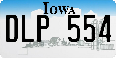IA license plate DLP554