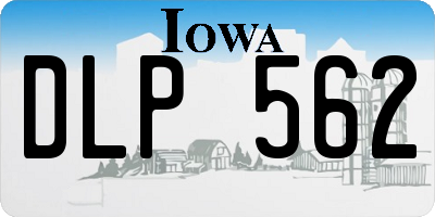 IA license plate DLP562