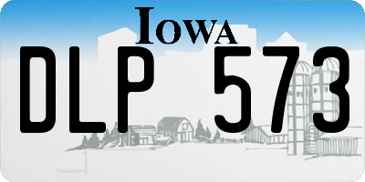 IA license plate DLP573