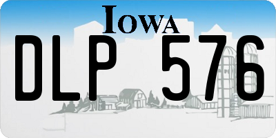 IA license plate DLP576