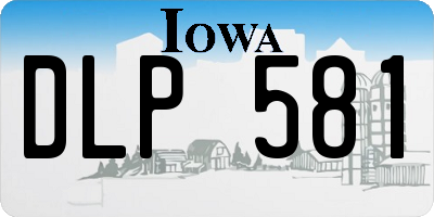 IA license plate DLP581